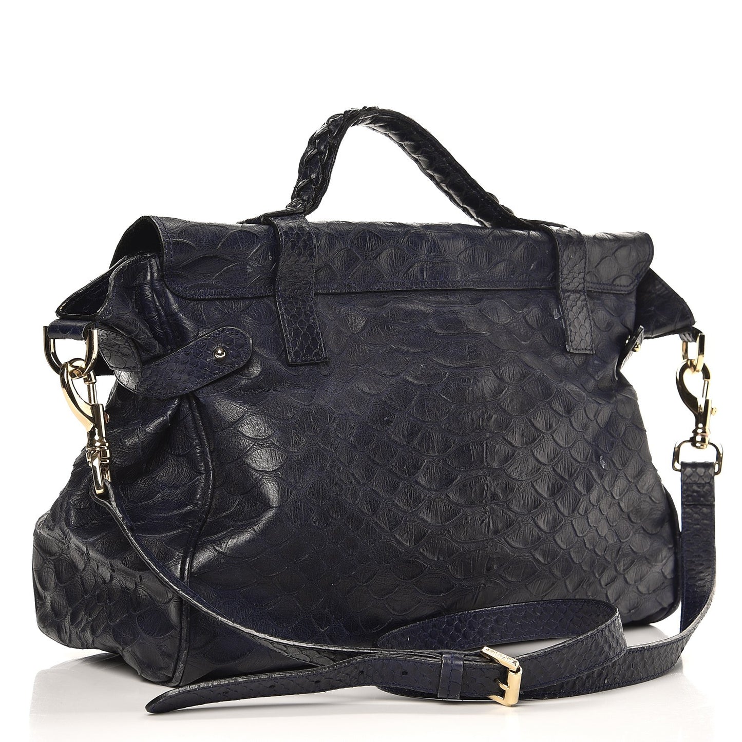 Silky Snake Print Oversized Alexa Nightshade Blue