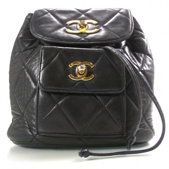 Chanel Lambskin Quilted Backpack Black 1 of 11