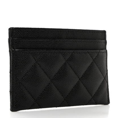 Chanel Caviar Metal Perforated Quilted CC Card Holder Black 3 of 9