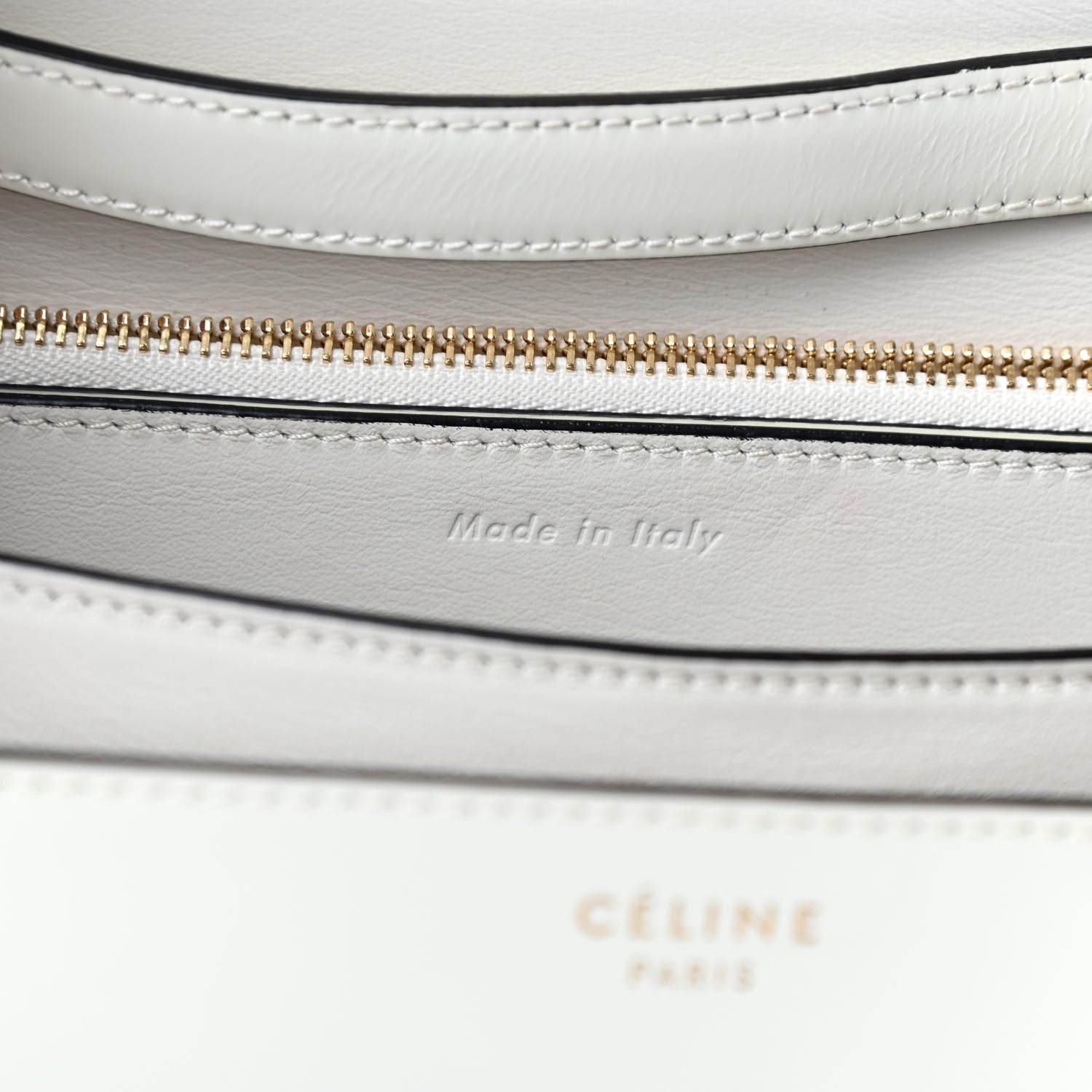 Celine Spazzolato Calfskin Medium Classic Box Flap Bag White 6 of 10