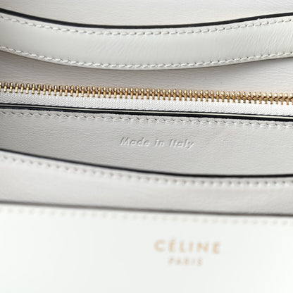 Celine Spazzolato Calfskin Medium Classic Box Flap Bag White 6 of 10