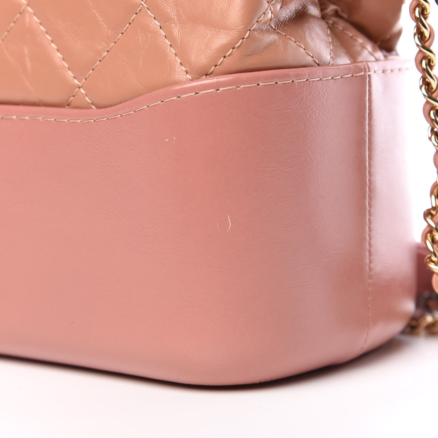 Chanel Aged Calfskin Quilted Medium Gabrielle Hobo Pink 12 of 13