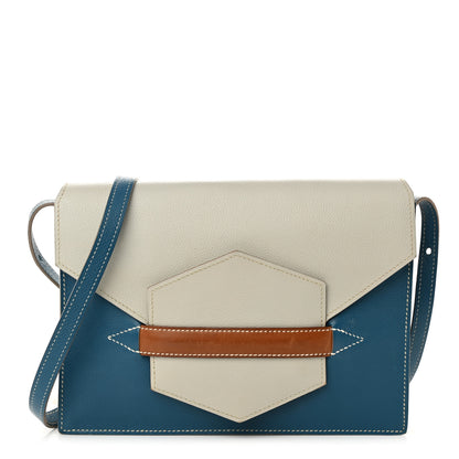 Hermes Evercolor Faco Clutch Bleu Izmir Gris Perle Gold 1 of 11
