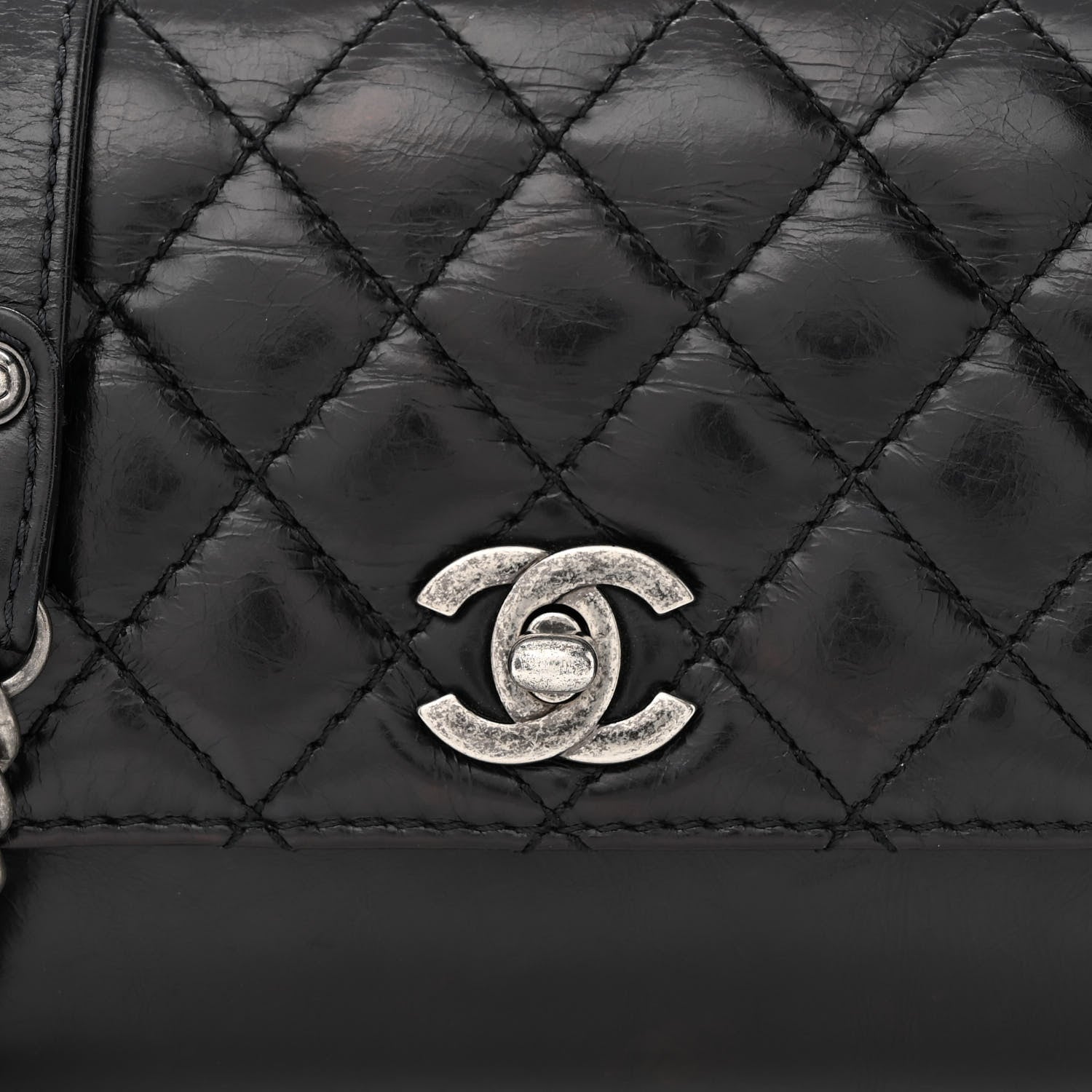 Chanel Aged Calfskin Quilted Double Sided Flap Black 9 of 11