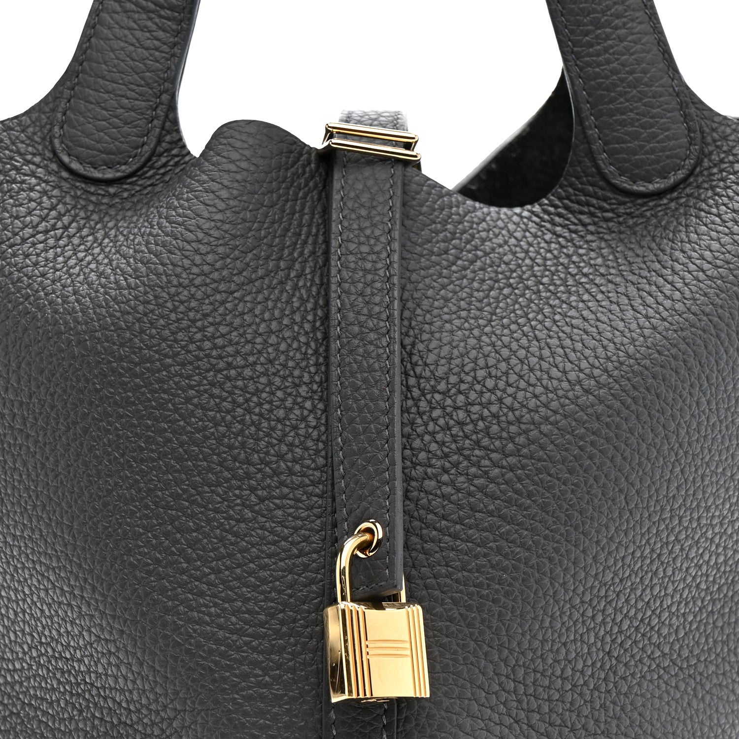 Hermes Taurillon Maurice Picotin Lock 18 PM Gris Misty 1820996