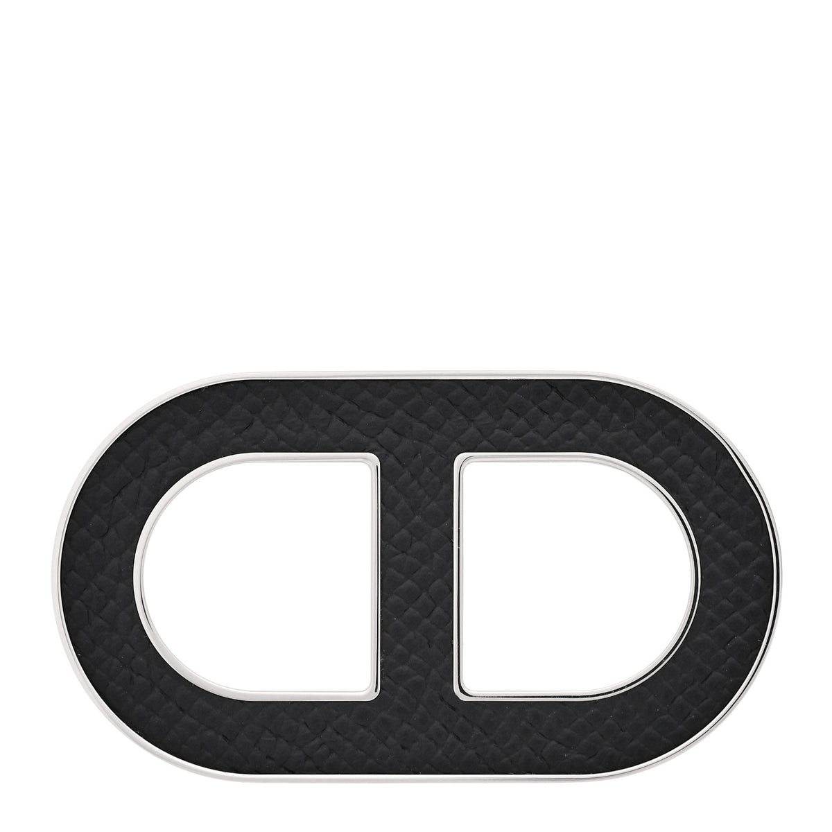 Hermes Palladium Epsom Chain D'Ancre Brooch Black 1 of 5