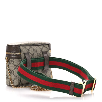 Gucci GG Supreme Monogram Textured Dollar Calfskin Web Ophidia Belt Bag 110 44 Beige Ebony New Acero 3 of 10