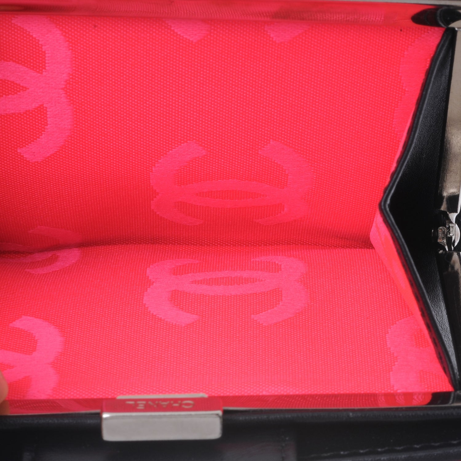 Chanel Calfskin Quilted Bi-fold Wallet Black White 5 of 7