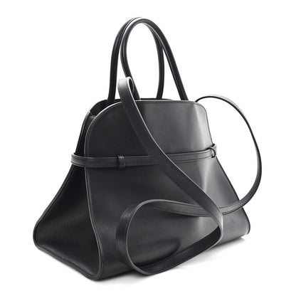The Row Polished Saddle Calfskin Soft Margaux 12 Black 3 of 11