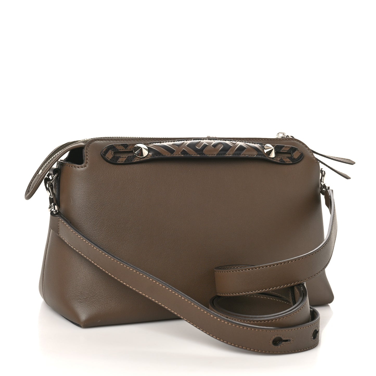 Vitello Dolce Bi-Color FF 1974 Embossed Medium By The Way Boston Bag Maya Black
