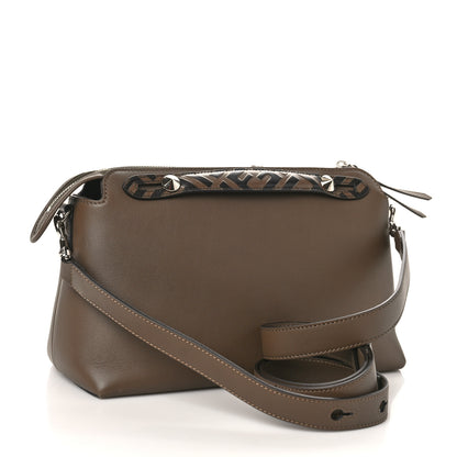 Fendi Vitello Dolce Bi-Color FF 1974 Embossed Medium By The Way Boston Bag Maya Black 2 of 9