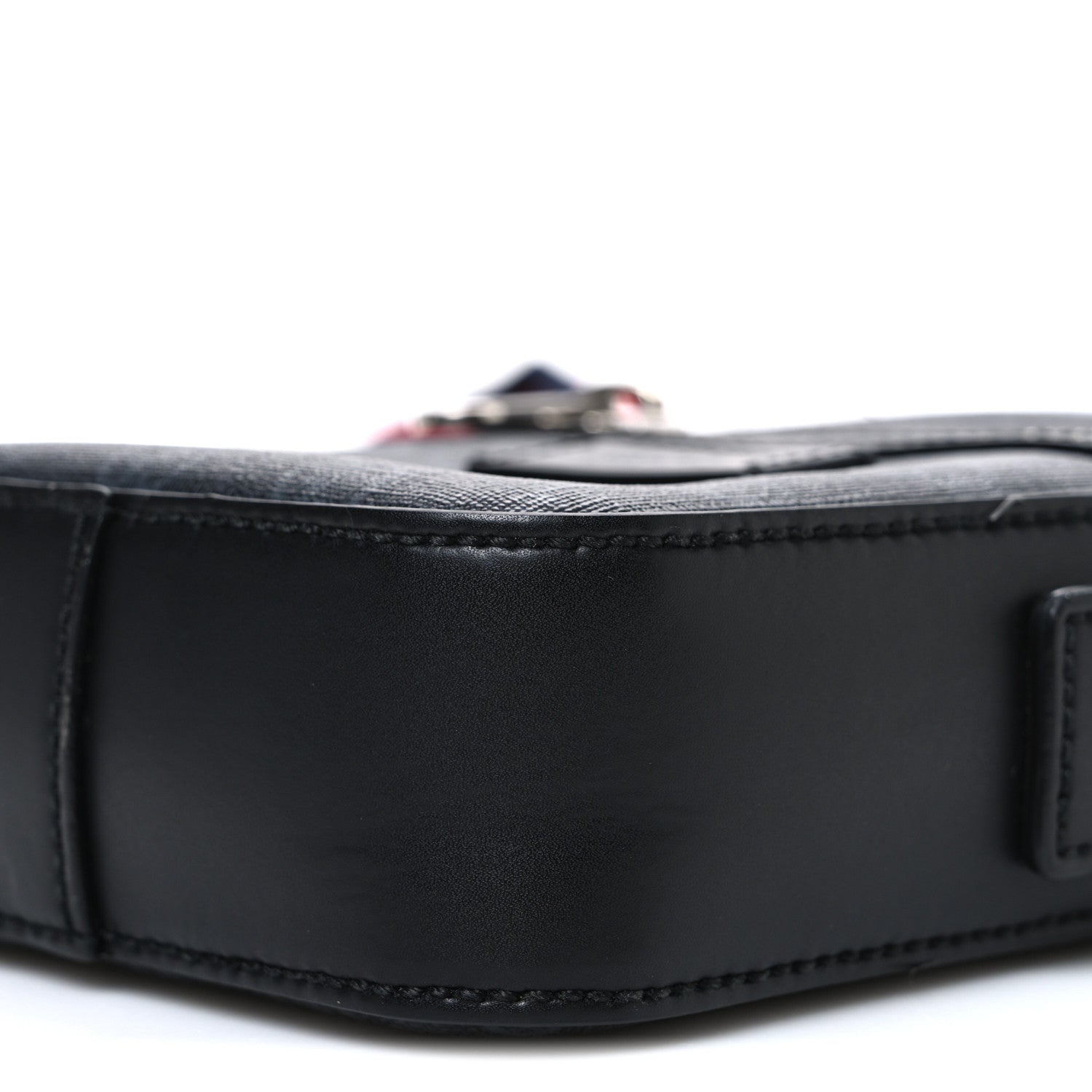 Gucci GG Supreme Monogram Appia Calfskin Web Small Camera Messenger Bag Black Grey 10 of 10