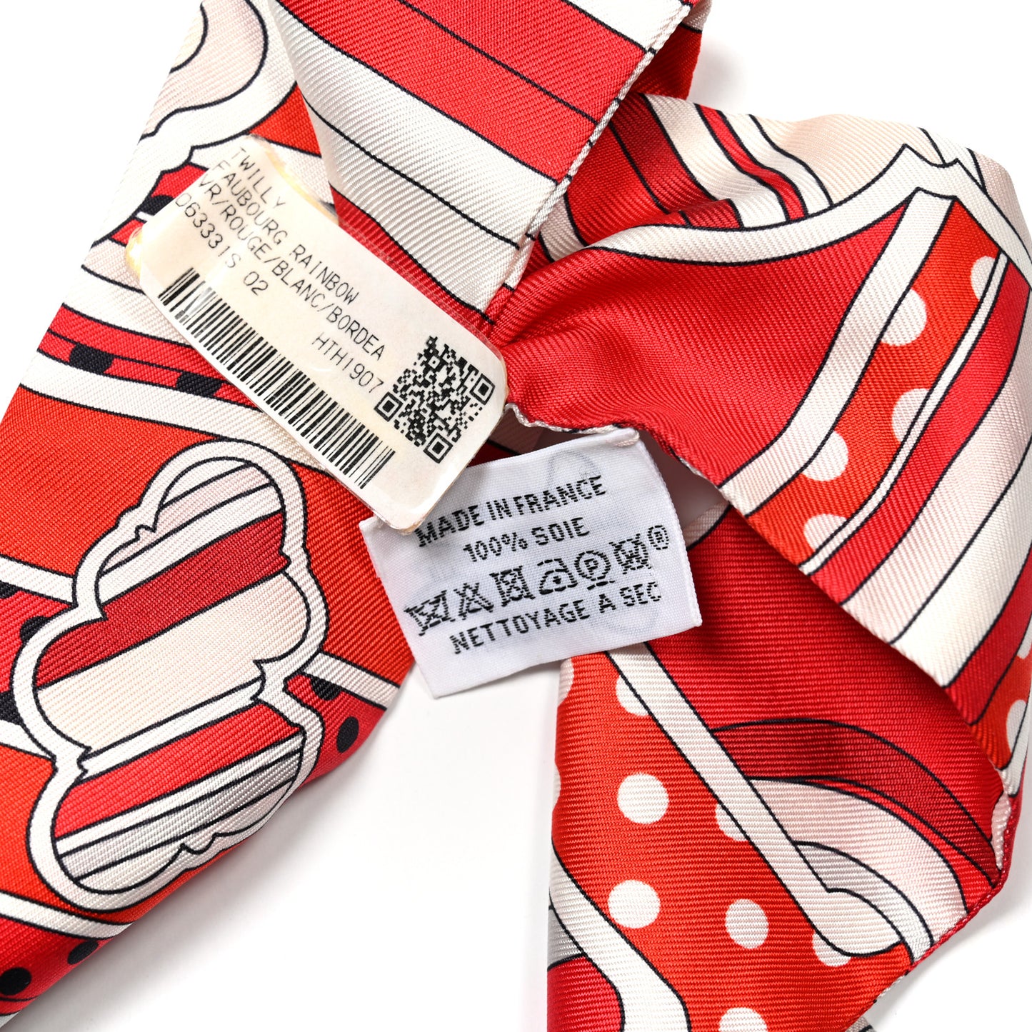 Silk Faubourg Rainbow Twilly Rouge White Bordeaux