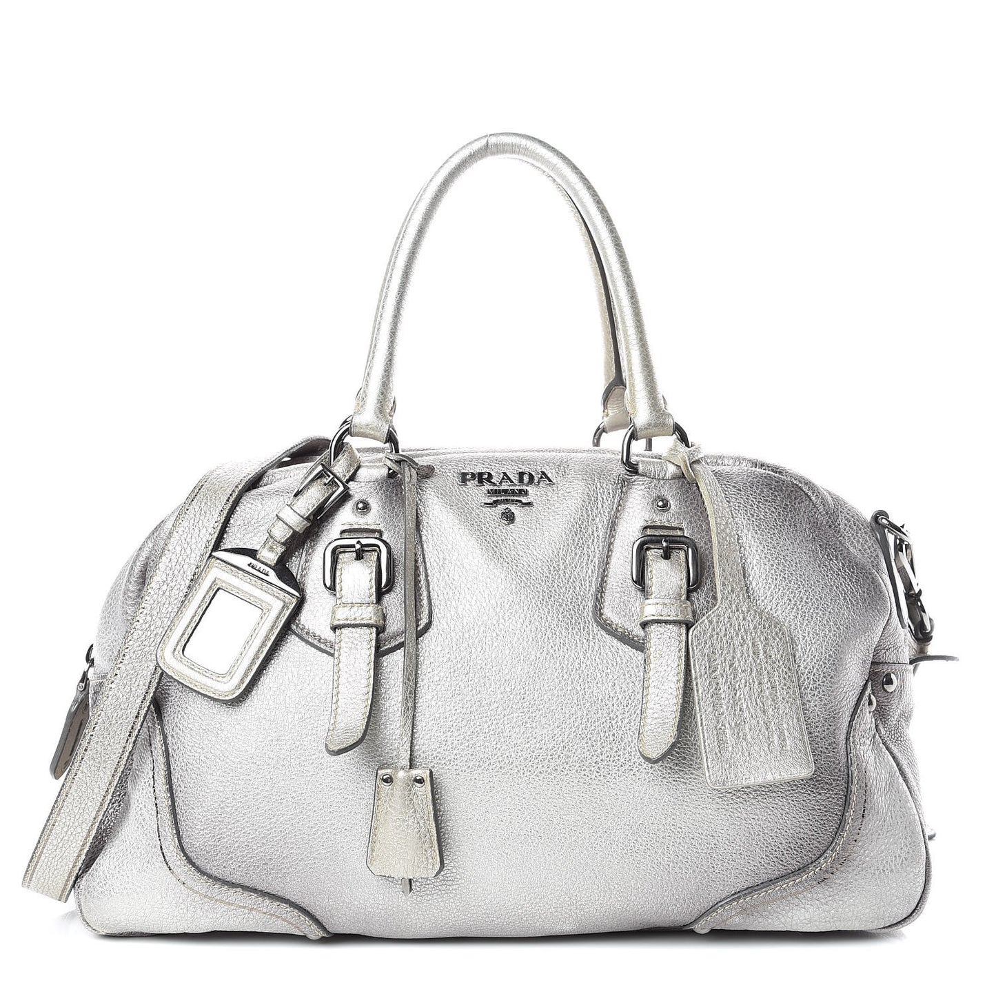 Cervo Lux Bowler Bag Argento