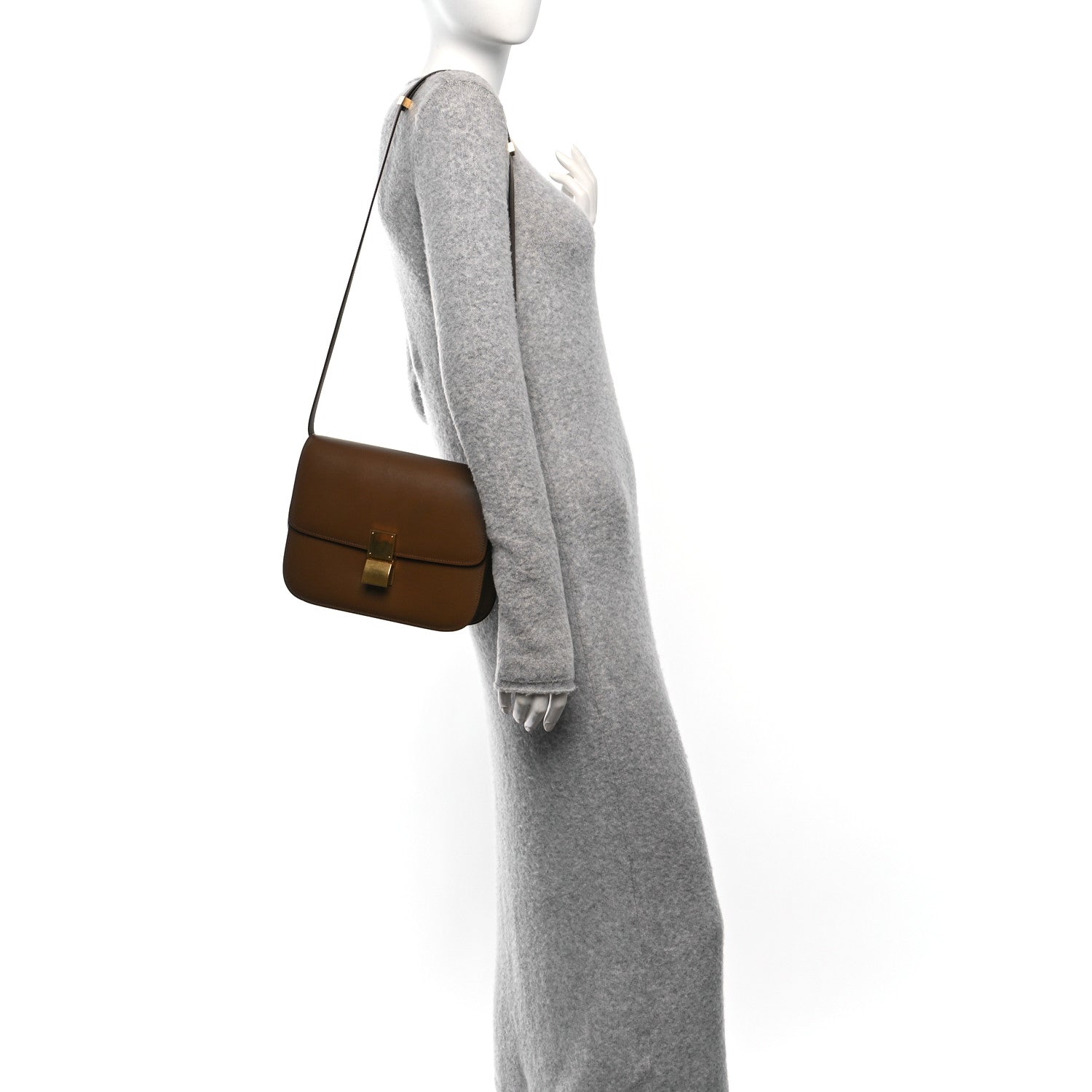 Celine Box Calfskin Medium Classic Box Flap Bag Camel 2 of 14