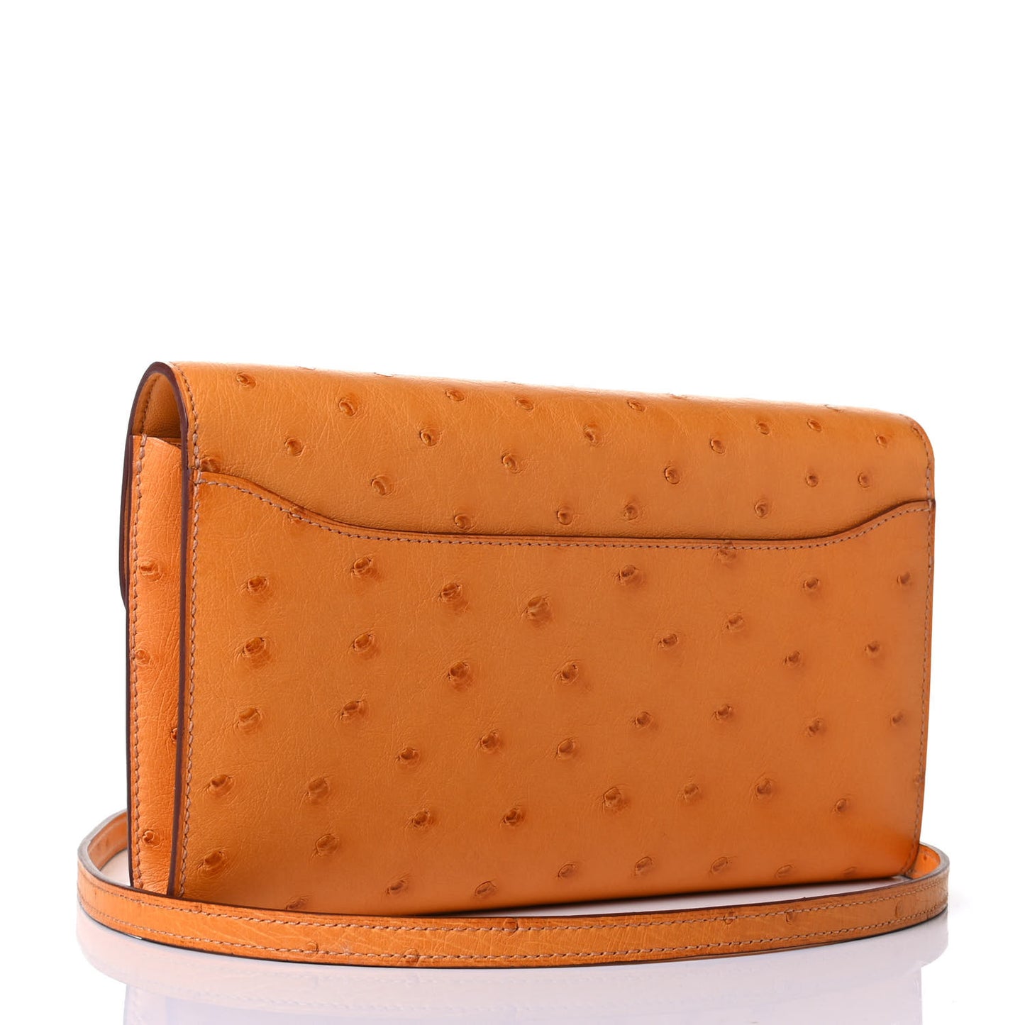 Ostrich Constance Long Wallet To Go Safran