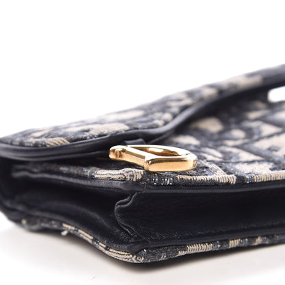 Christian Dior Oblique Saddle Card Holder Blue 8 of 11