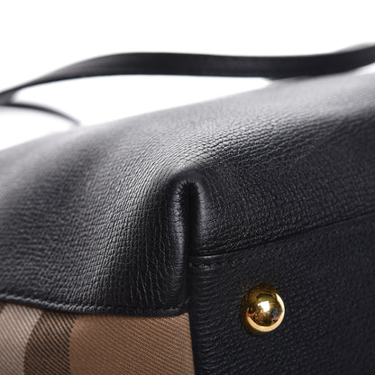 Burberry Derby Calfskin House Check Medium Welburn Tote Black 12 of 15