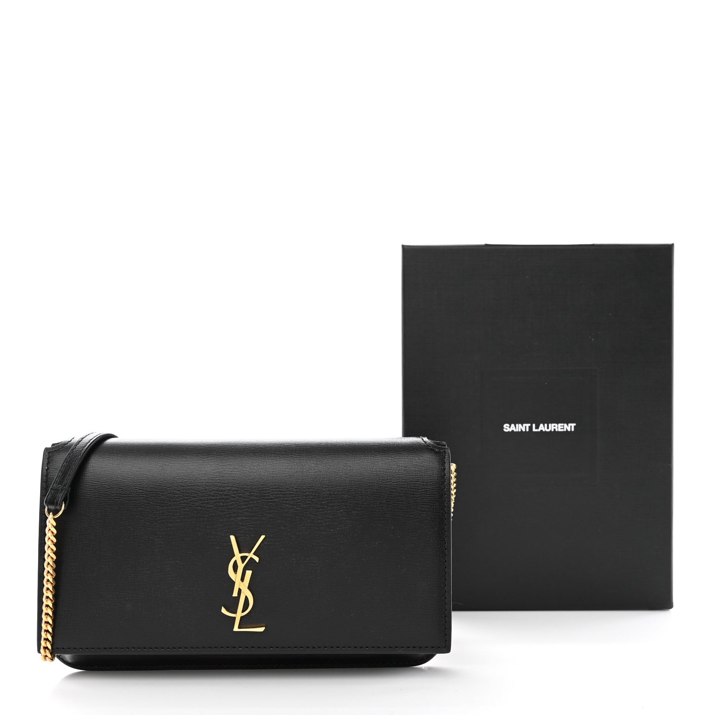 Smooth Calfskin Monogram Phone Holder Crossbody Black