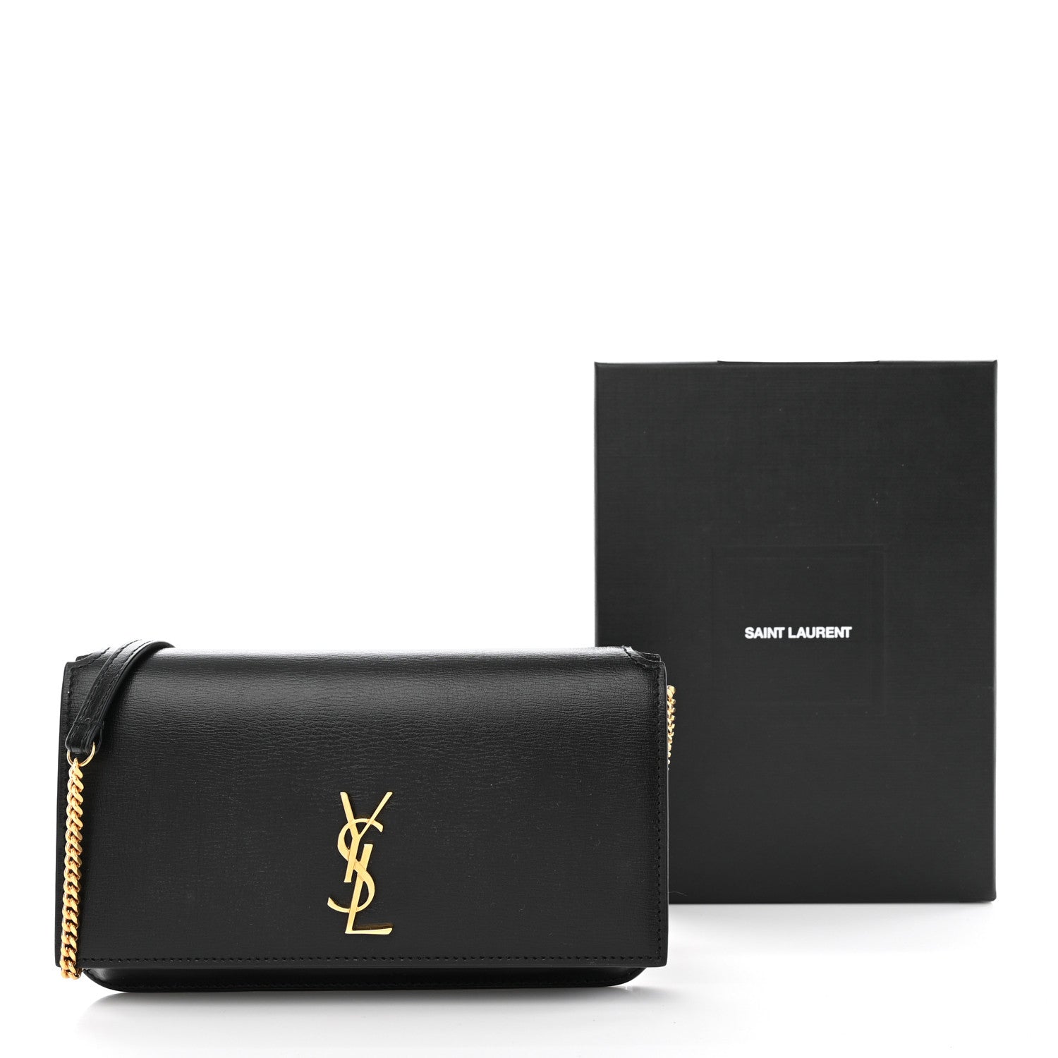 Saint Laurent Smooth Calfskin Monogram Phone Holder Crossbody Black 11 of 11