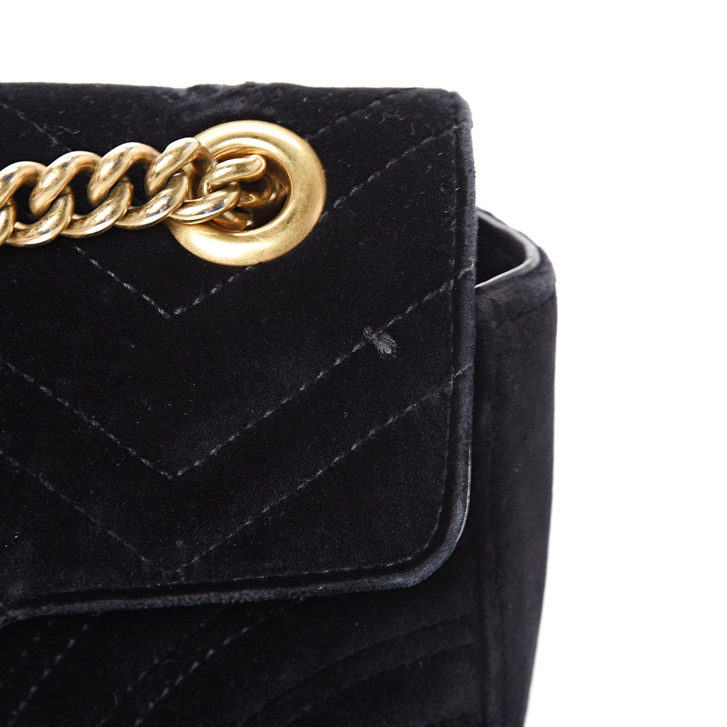 Velvet Matelasse Mini GG Marmont Shoulder Bag Black