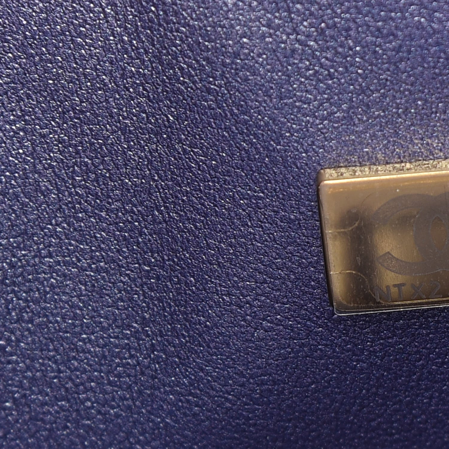 Chanel Iridescent Caviar Quilted Medium Double Flap Dark Blue 7 of 9