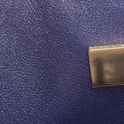 Chanel Iridescent Caviar Quilted Medium Double Flap Dark Blue 7 of 9