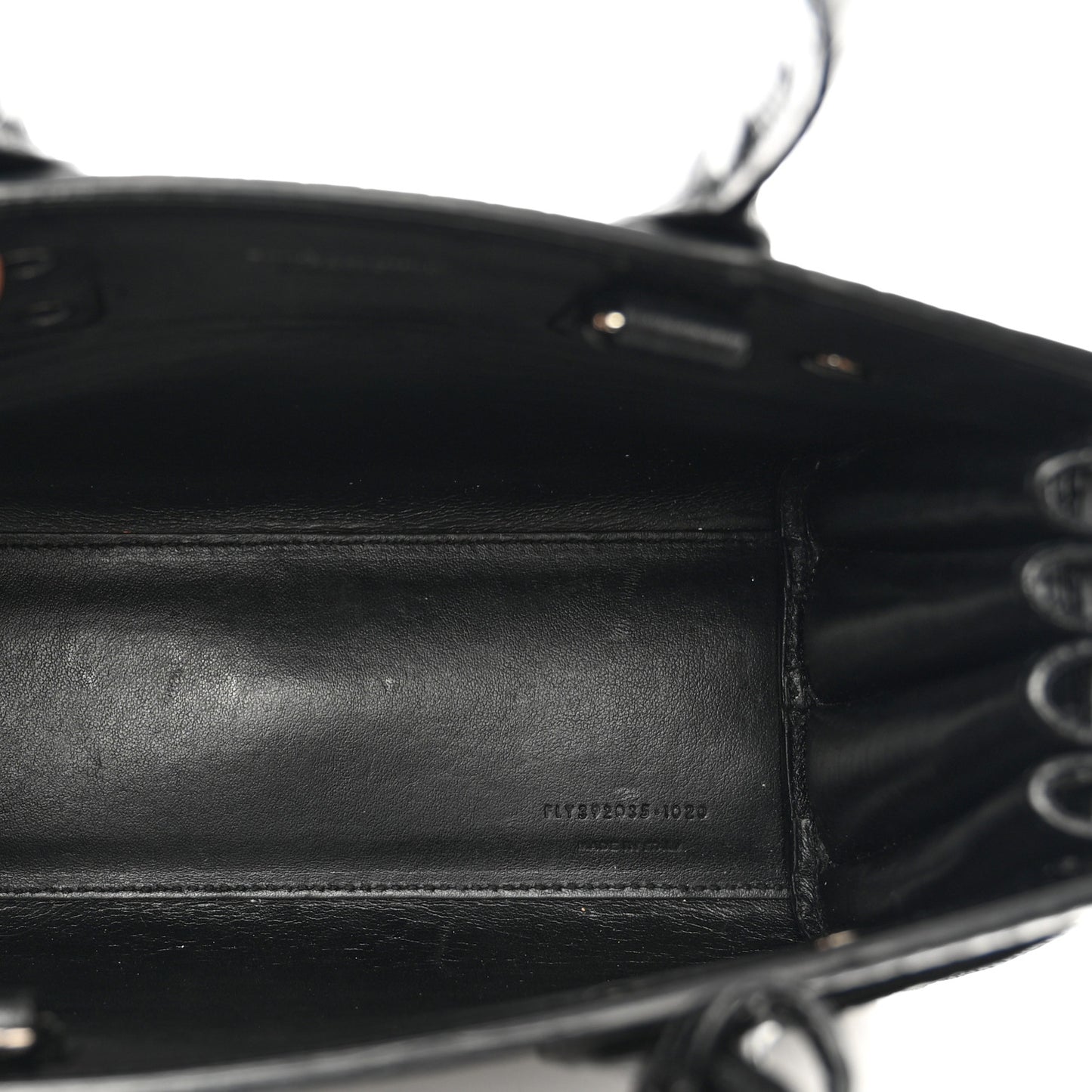Calfskin Crocodile Embossed Nano Sac De Jour Black