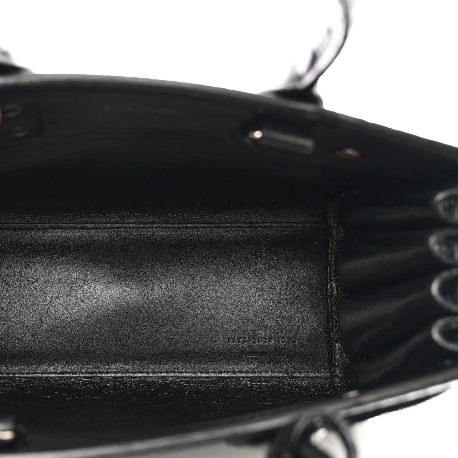 Saint Laurent Calfskin Crocodile Embossed Nano Sac De Jour Black 6 of 10