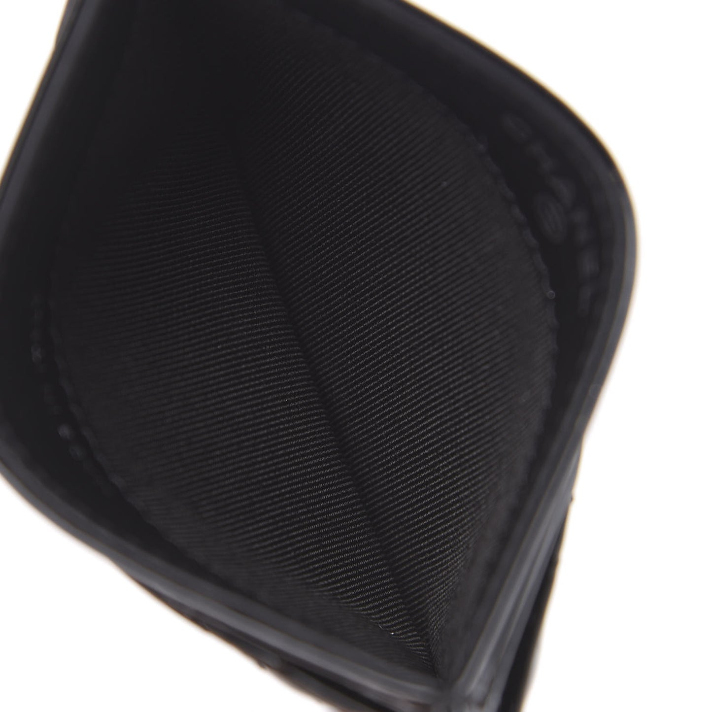 Patent Calfskin Quilted Card Holder Black