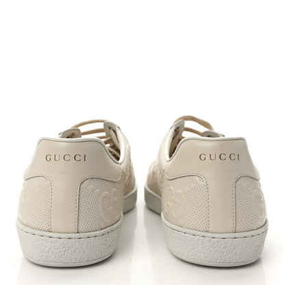 Gucci Calfskin GG Tennis Embossed Mens Ace Sneakers 10 Mystic White 5 of 10