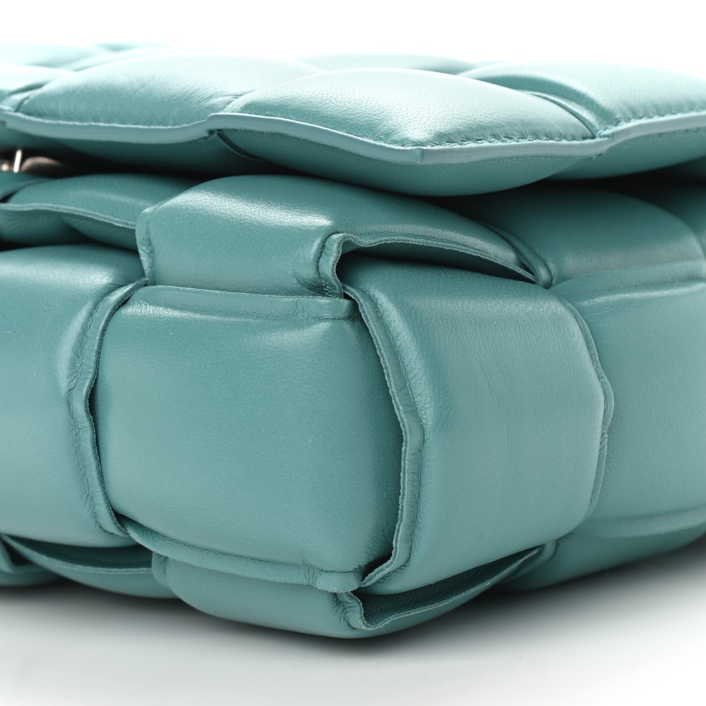 Nappa Maxi Intreccio Padded Cassette Crossbody Bag Linoleum