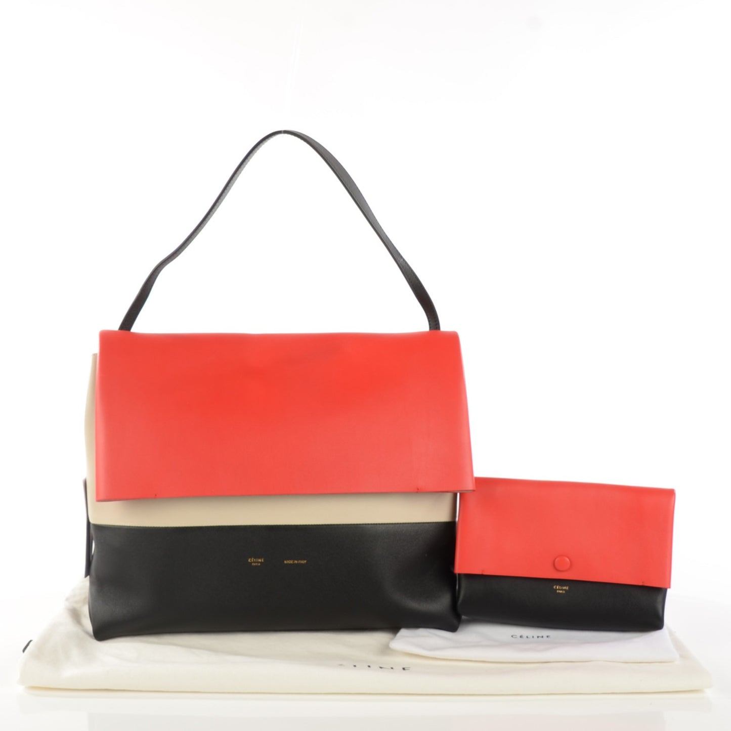 Calfskin All Soft Shoulder Bag Vermillion