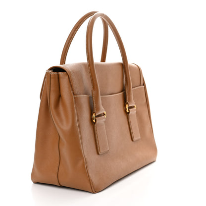 Prada Saffiano Flap Tote Caramel 3 of 9