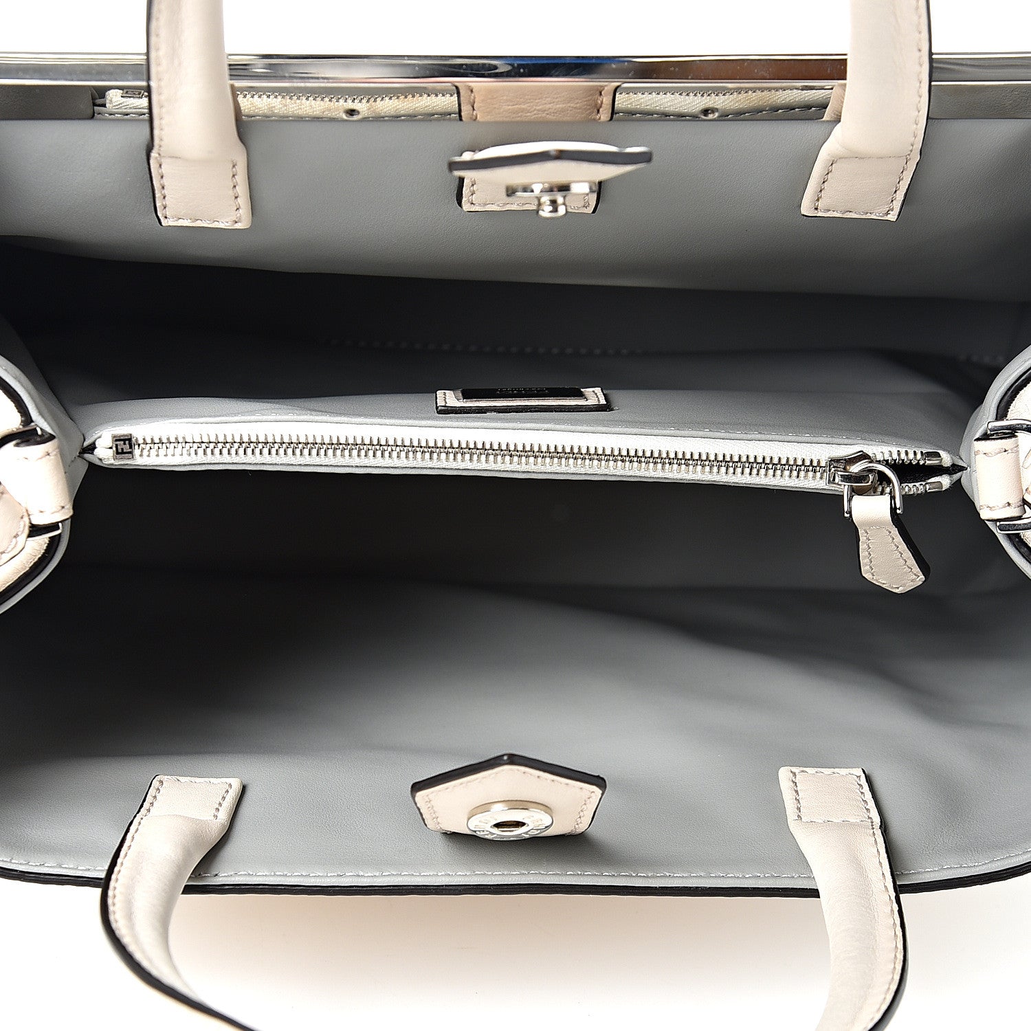 Fendi Vitello Dolce Century Petite 2Jours Tote Camelia Ghiaccio 4 of 8