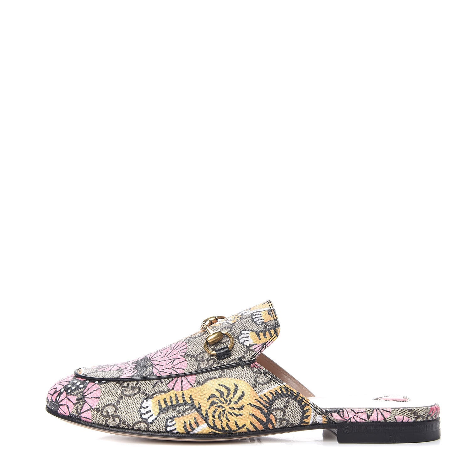 Gucci GG Supreme Monogram Bengal Womens Princetown Slippers 36.5 Beige Crop Pink 1 of 9