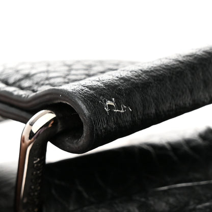 Burberry Pebbled Calfskin Logo Embossed Thornton Messenger Bag Black 13 of 15