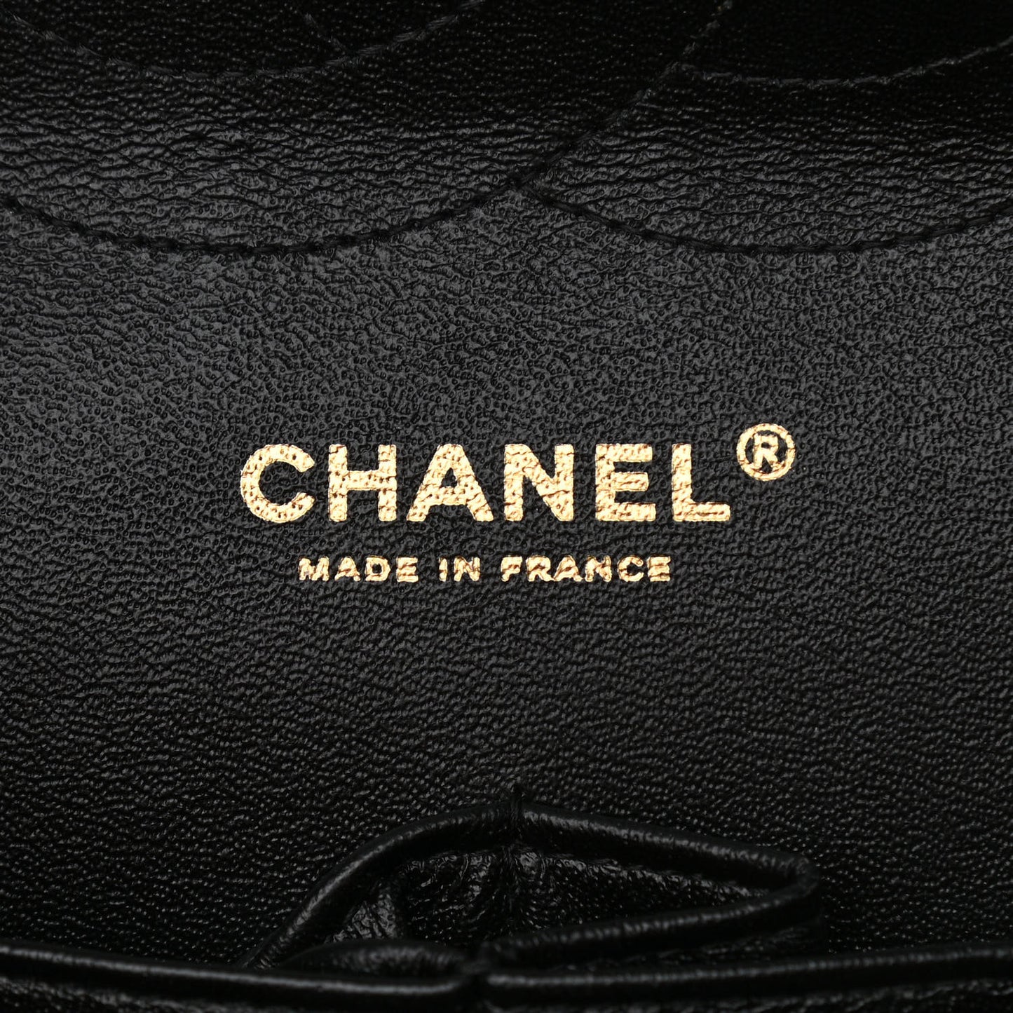 Lambskin Chevron Quilted Jumbo Double Flap Black