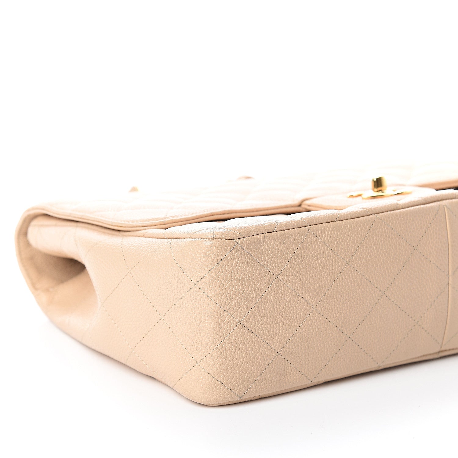 Chanel Caviar Quilted Jumbo Single Flap Beige Clair 7 of 8
