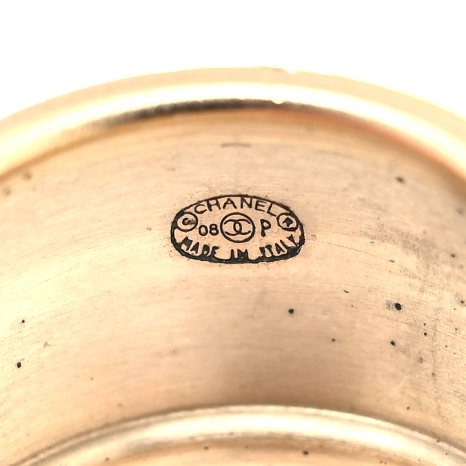 Chanel Crystal CC Wide Ring 50 5.5 Gold 4 of 4