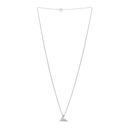 Louis Vuitton 18K White Gold Diamond Small LV Volt One Pendant Necklace 3 of 4