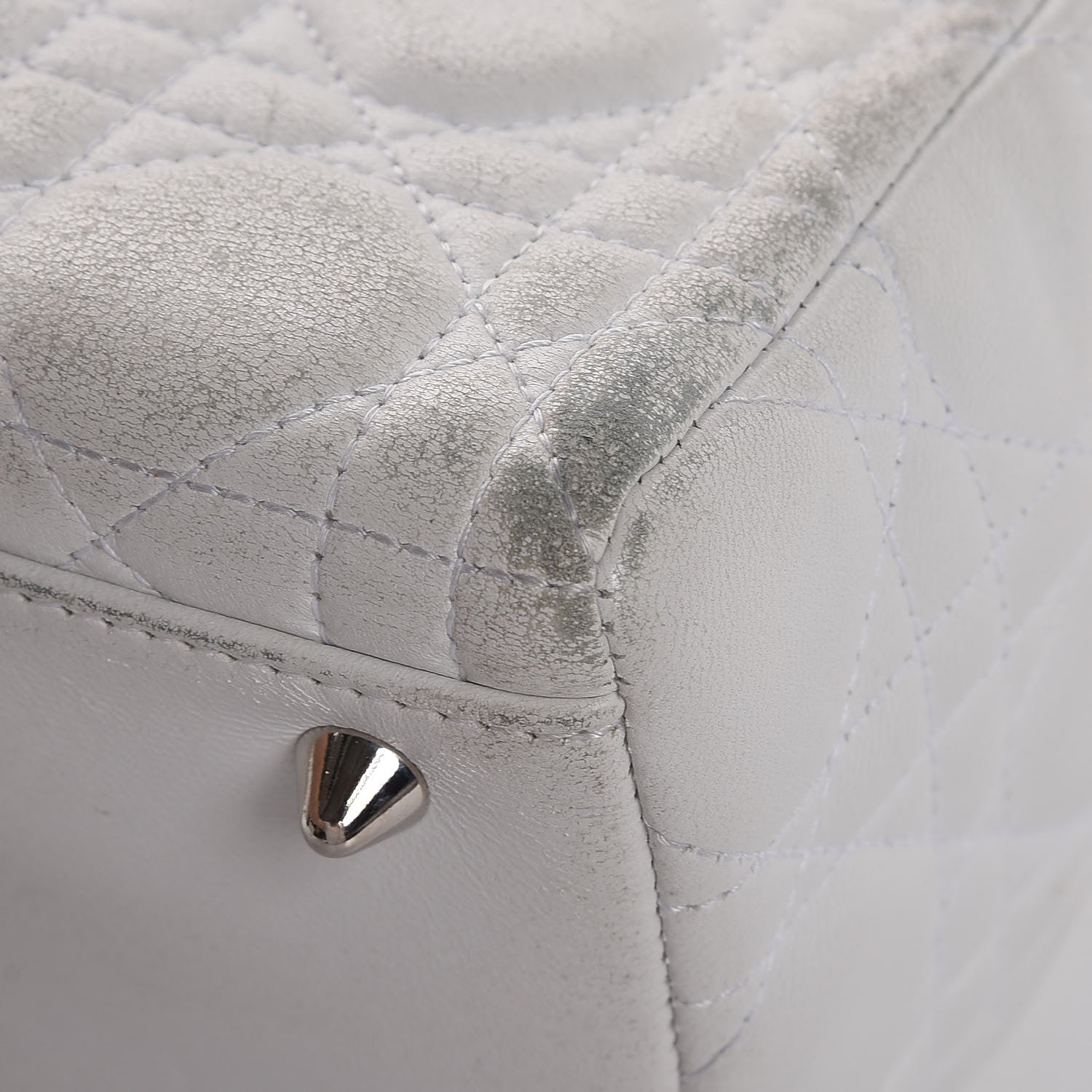Christian Dior Lambskin Cannage Medium Lady Dior White 12 of 15