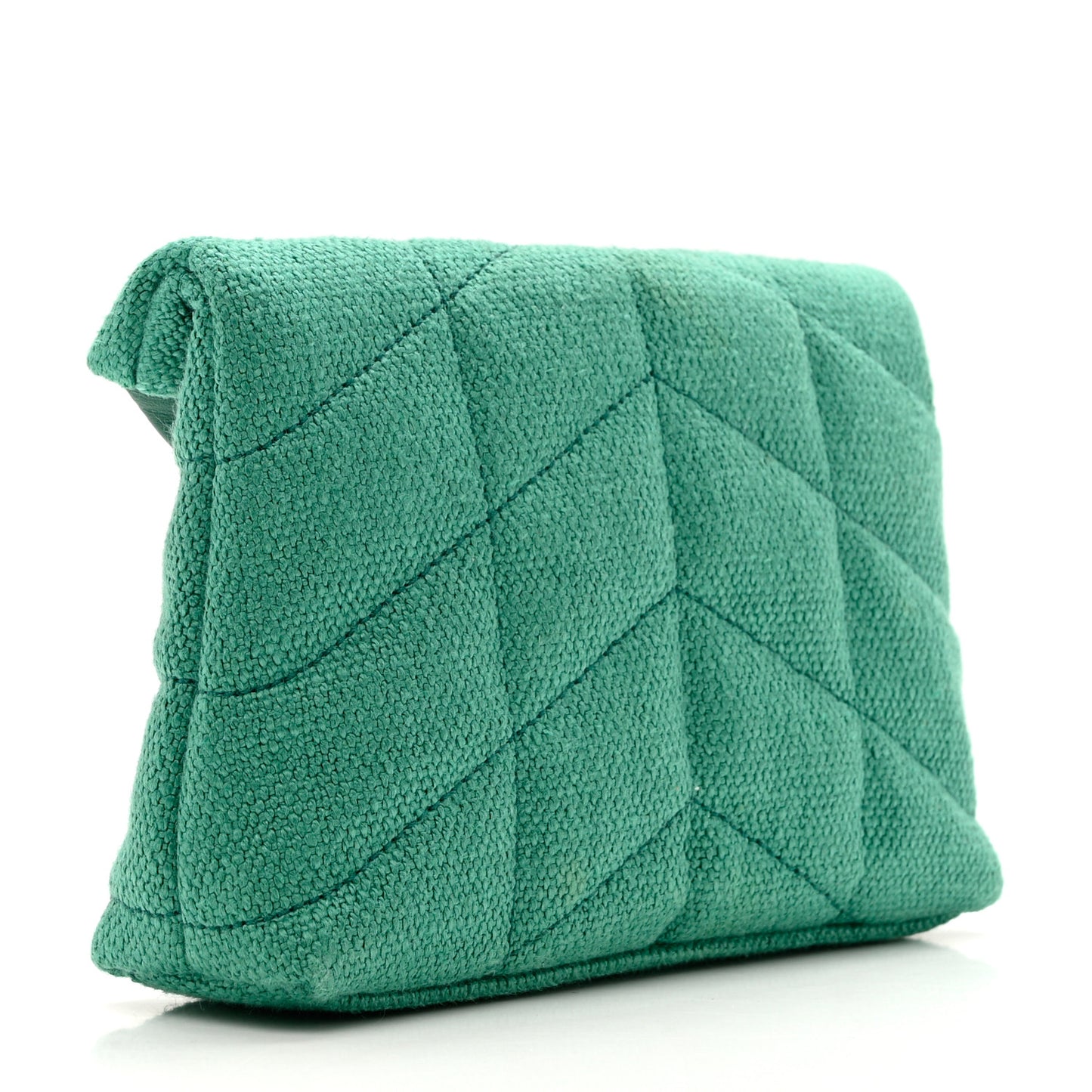 Canvas Quilted Loulou Puffer Monogram Pouch Clutch Green