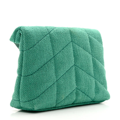 Saint Laurent Canvas Quilted Loulou Puffer Monogram Pouch Clutch Green 4 of 9