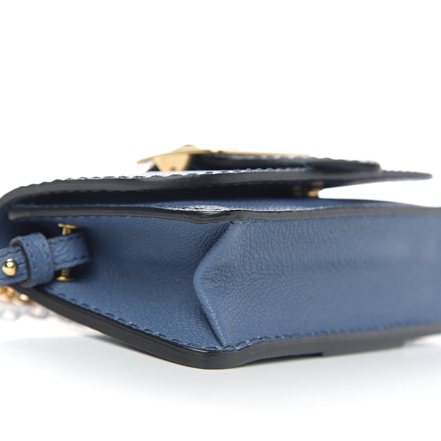 Soft Grain Calfskin Mini Phone Bag Steel Blue