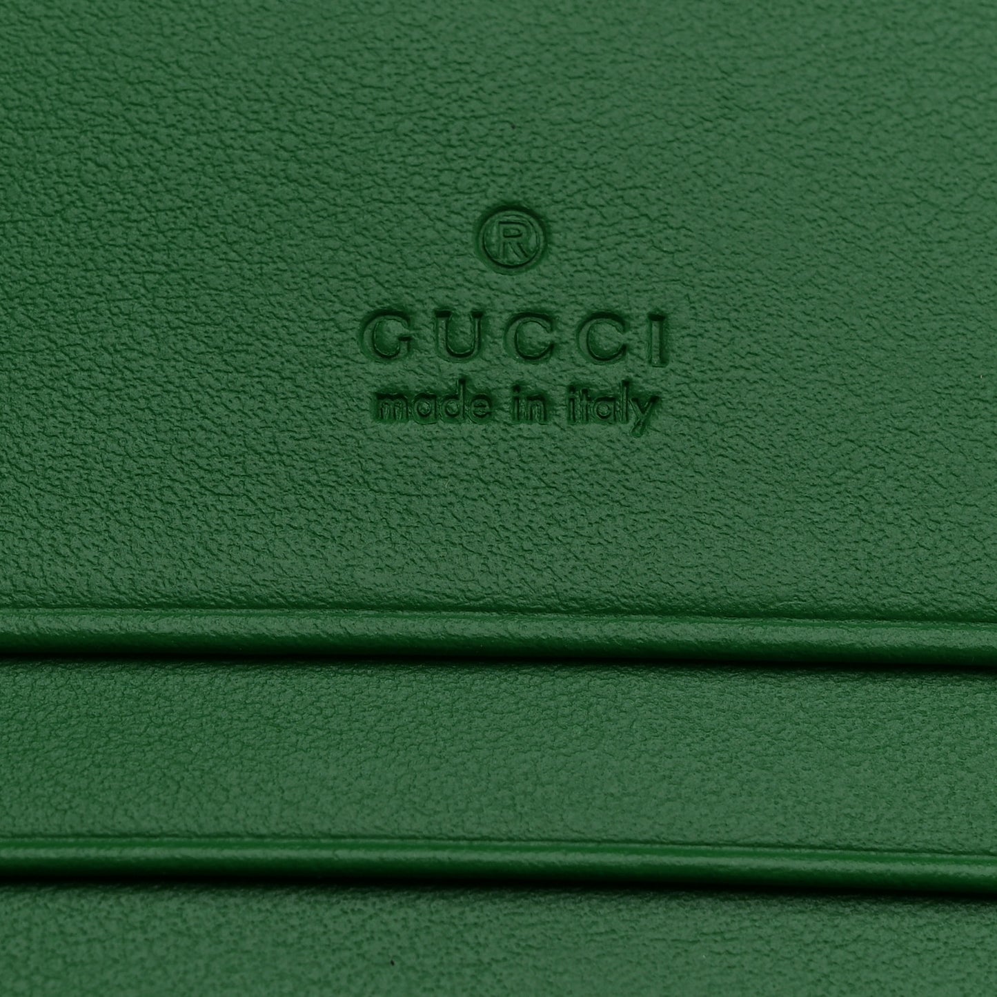 Calfskin GG Matelasse Card Case Wallet Spring Green