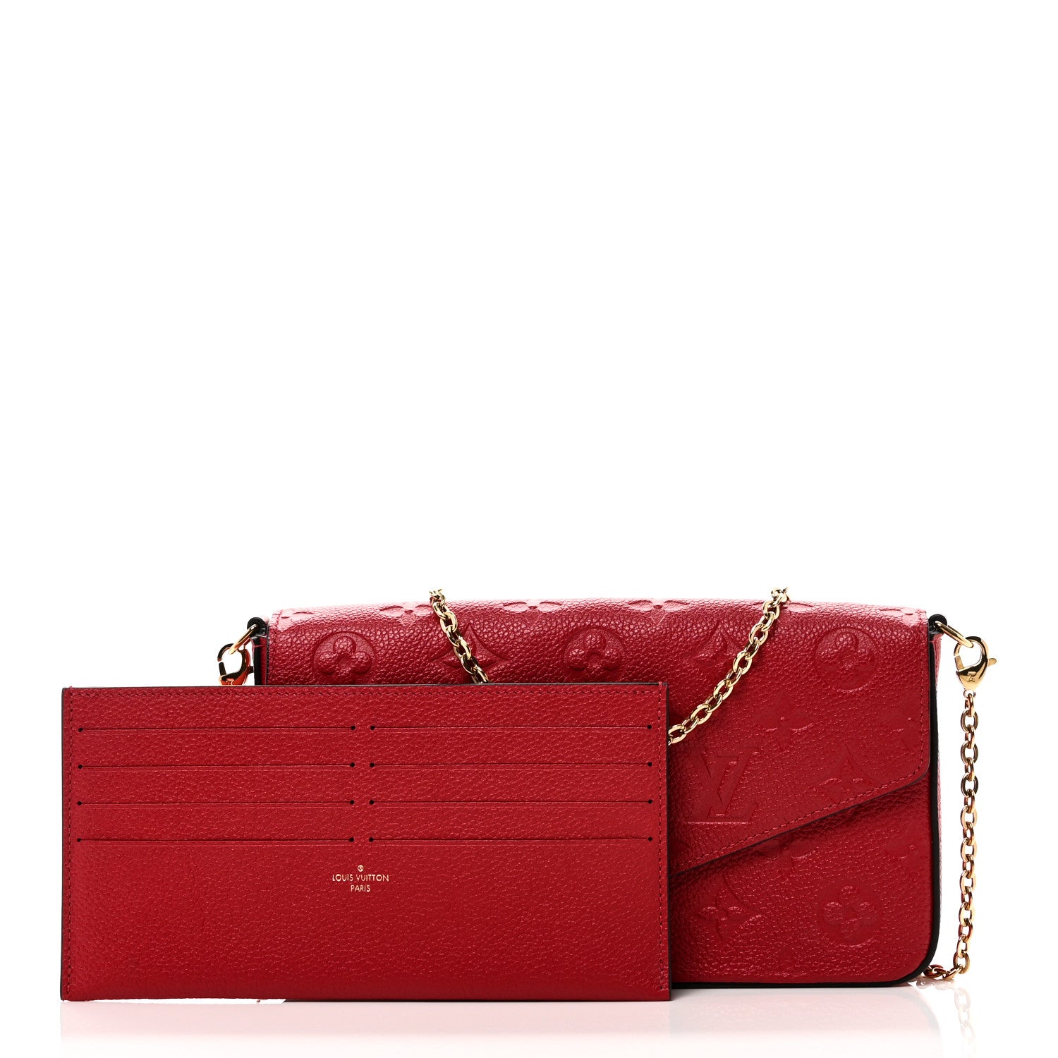 Louis Vuitton Empreinte Pochette Felicie Chain Wallet Scarlet 3 of 10