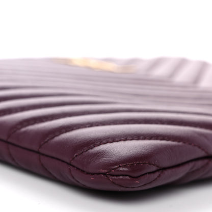 Saint Laurent Calfskin Matelasse Chevron Monogram Tablet Pouch Bordeaux 8 of 9