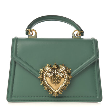 Dolce & Gabbana Smooth Calfskin Small Devotion Envelope Top Handle Bag Green 1 of 9