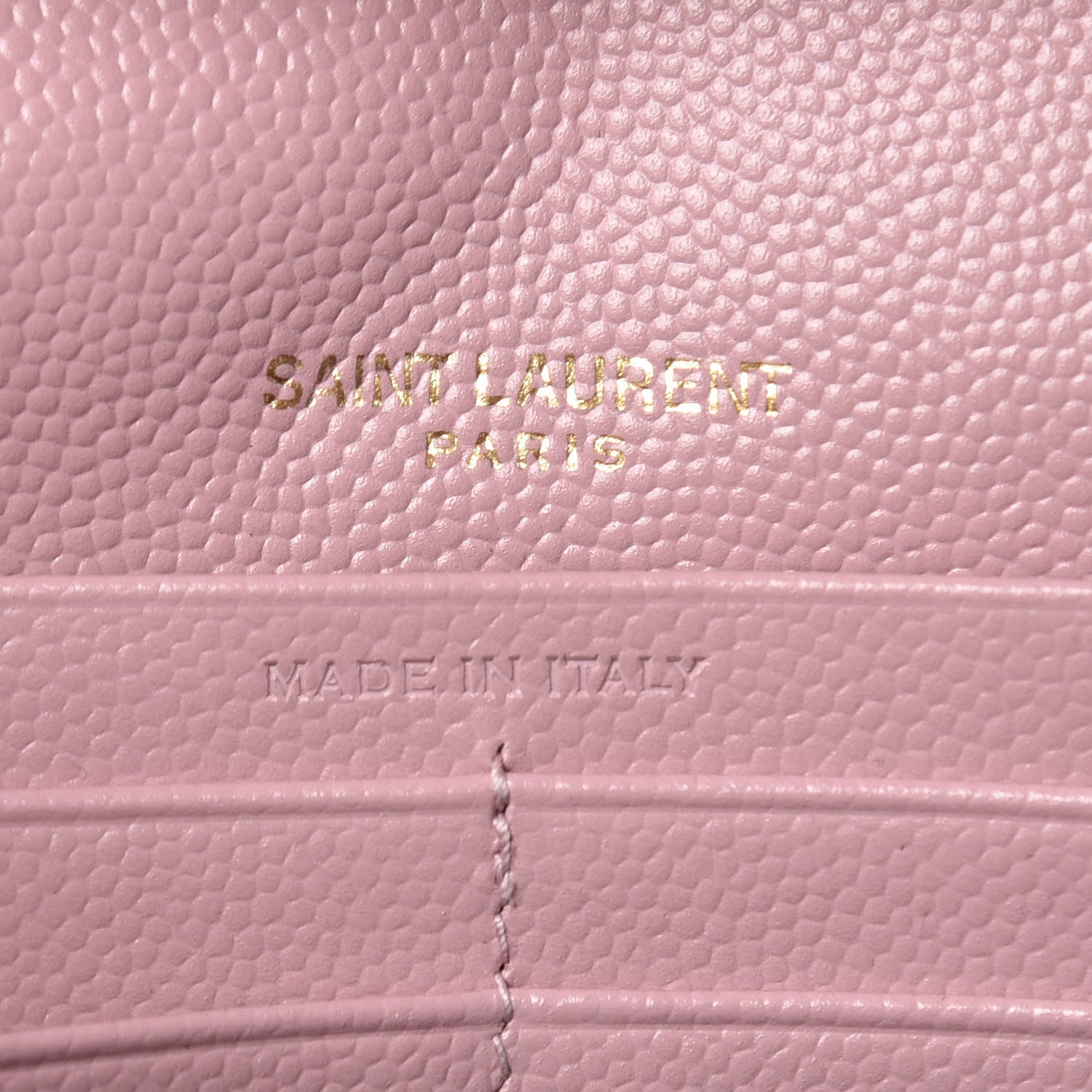 Saint Laurent Grain De Poudre Matelasse Chevron Monogram Chain Wallet Pink 6 of 8